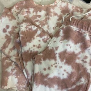 Pink Tie dye sweatpants 2 piece set